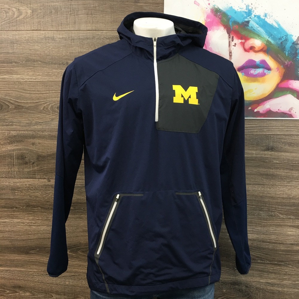 Nike Navy Blue Performance Jacket with Yellow Accents